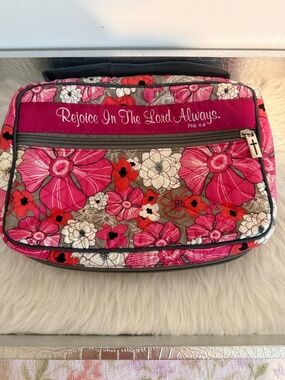 Pink Floral Bible Cover with Bible Verse